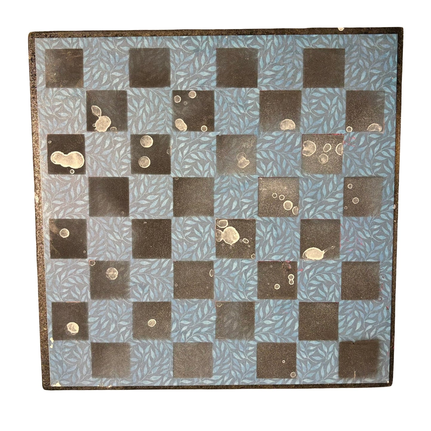Blue Leaves - Scrapbook Chess Board