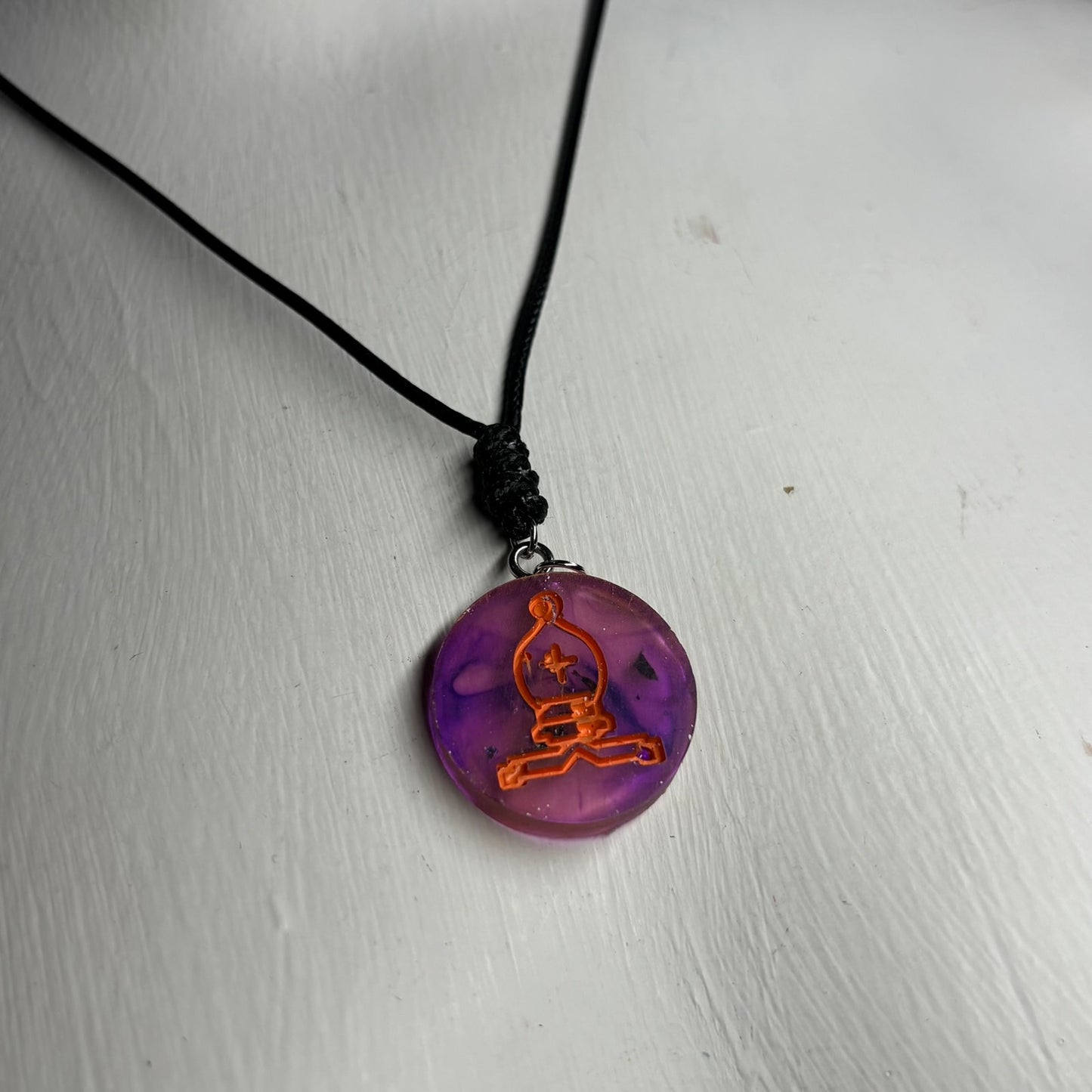 Lush Purple Bishop - Handmade Resin Chess Necklace