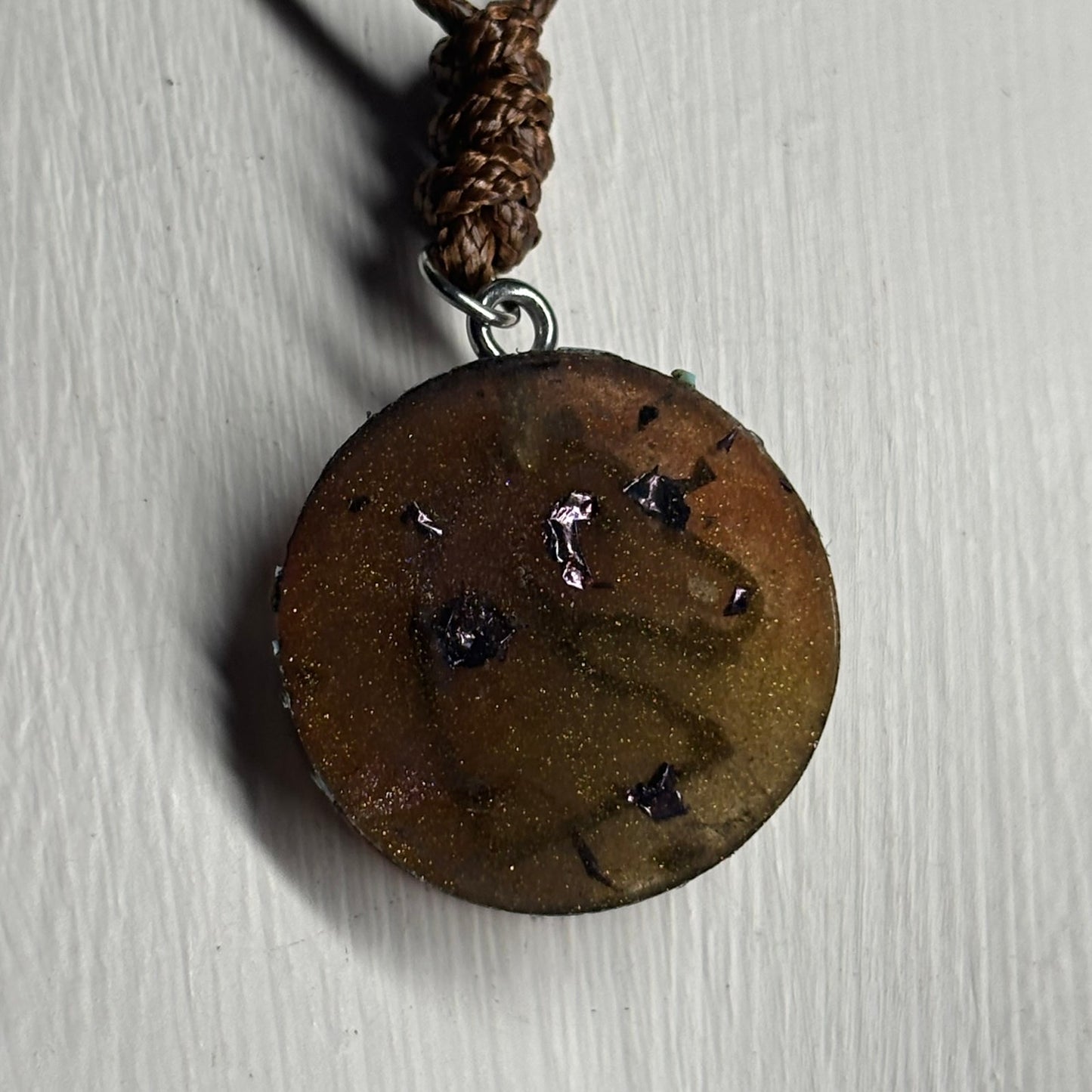 Dark Bronze Knight - Handmade Resin Chess Necklace