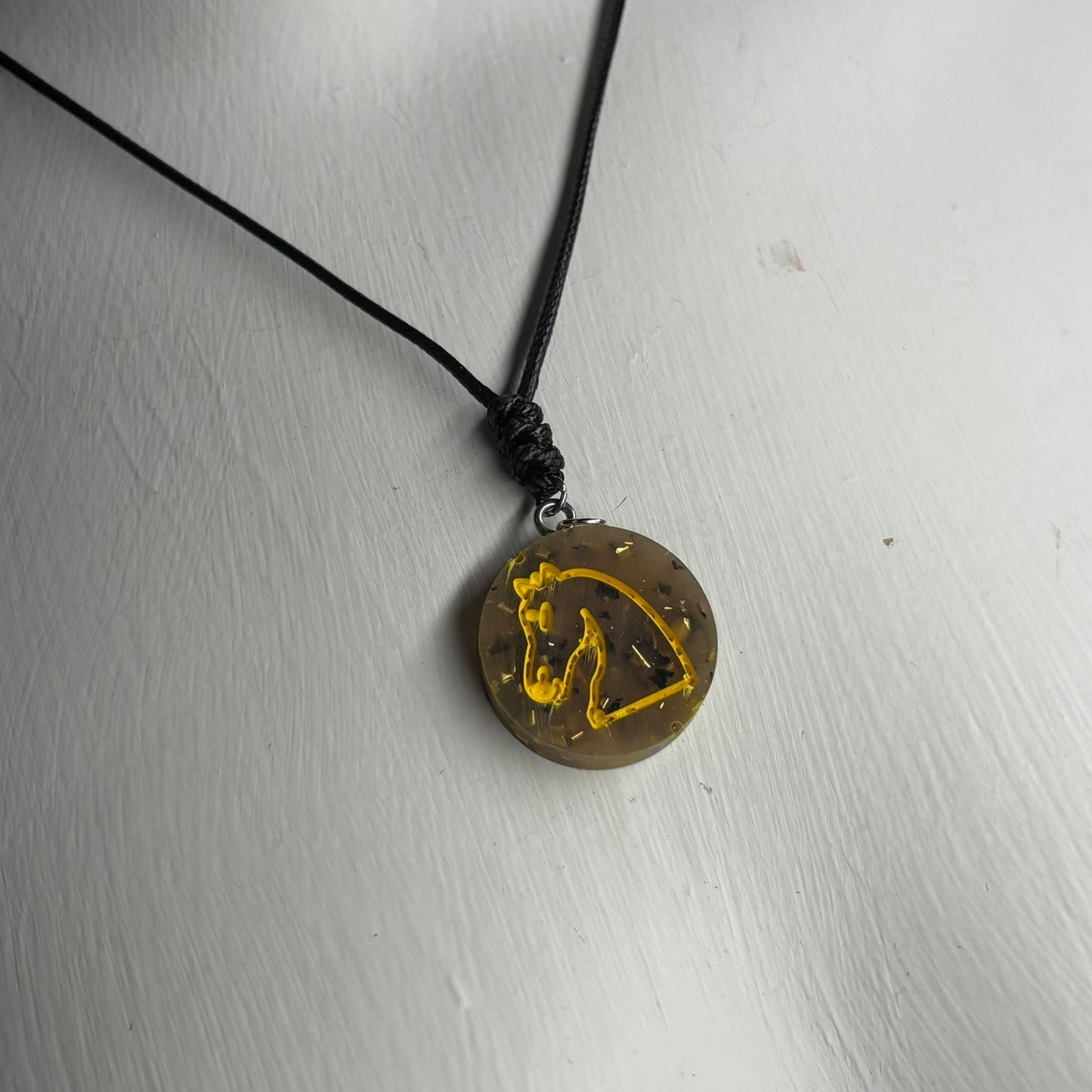 Royal Deluxe Knight - Handmade Resin Chess Necklace