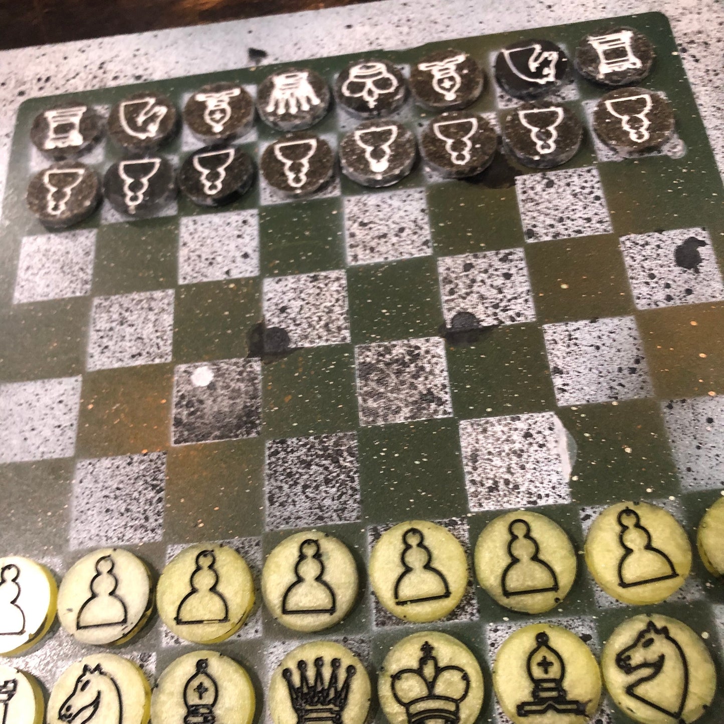 Toxic Green - Painted Chess Set