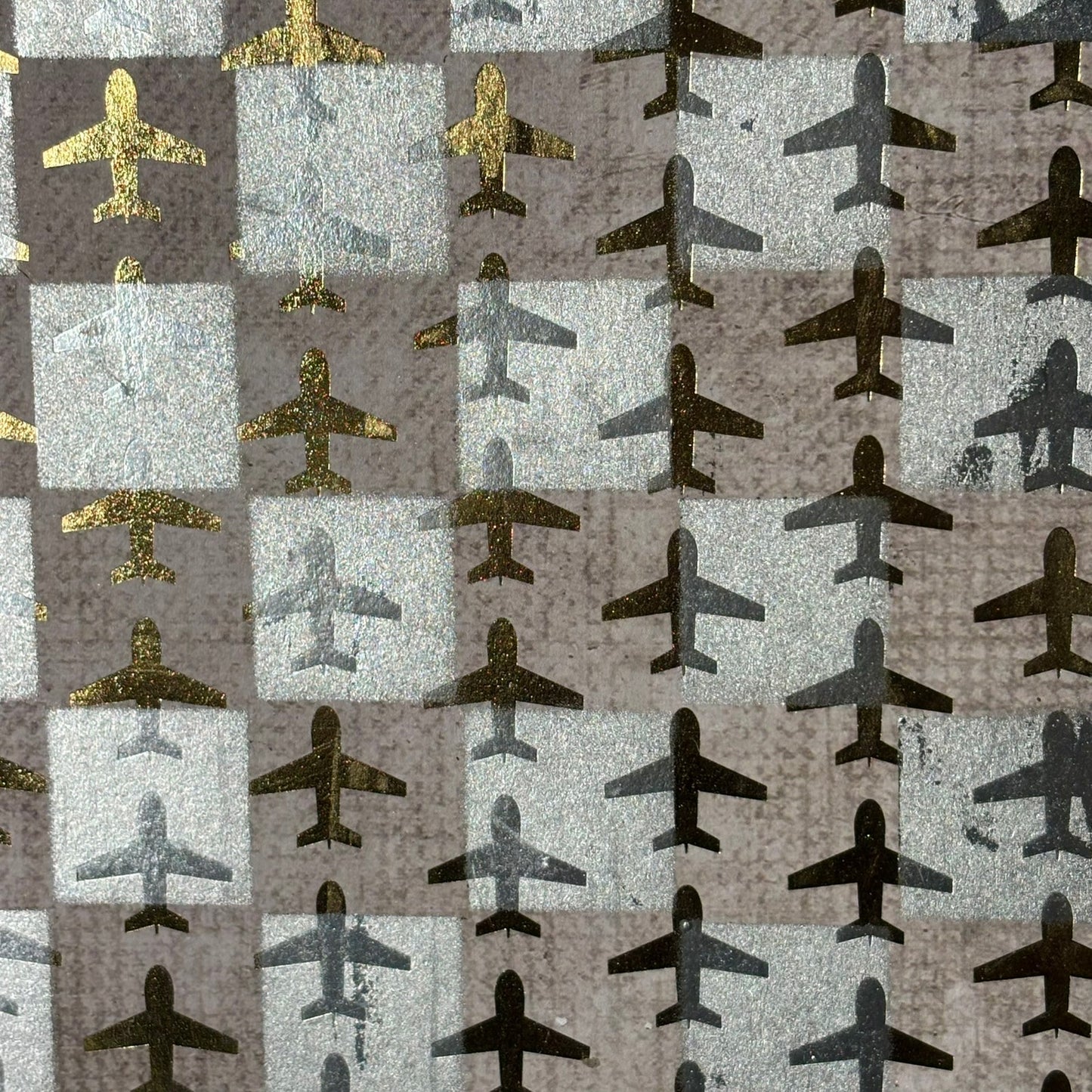 Golden Chrome Planes - Scrapbook Chess Board