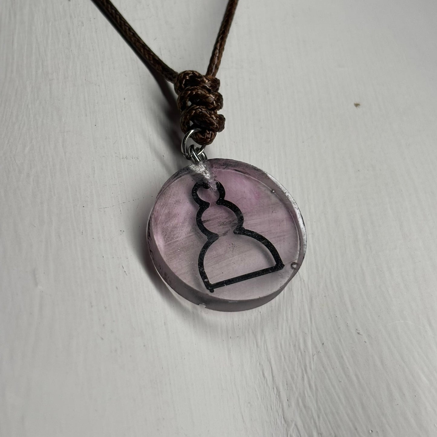 Soft Pink - Handmade Resin Chess Necklace