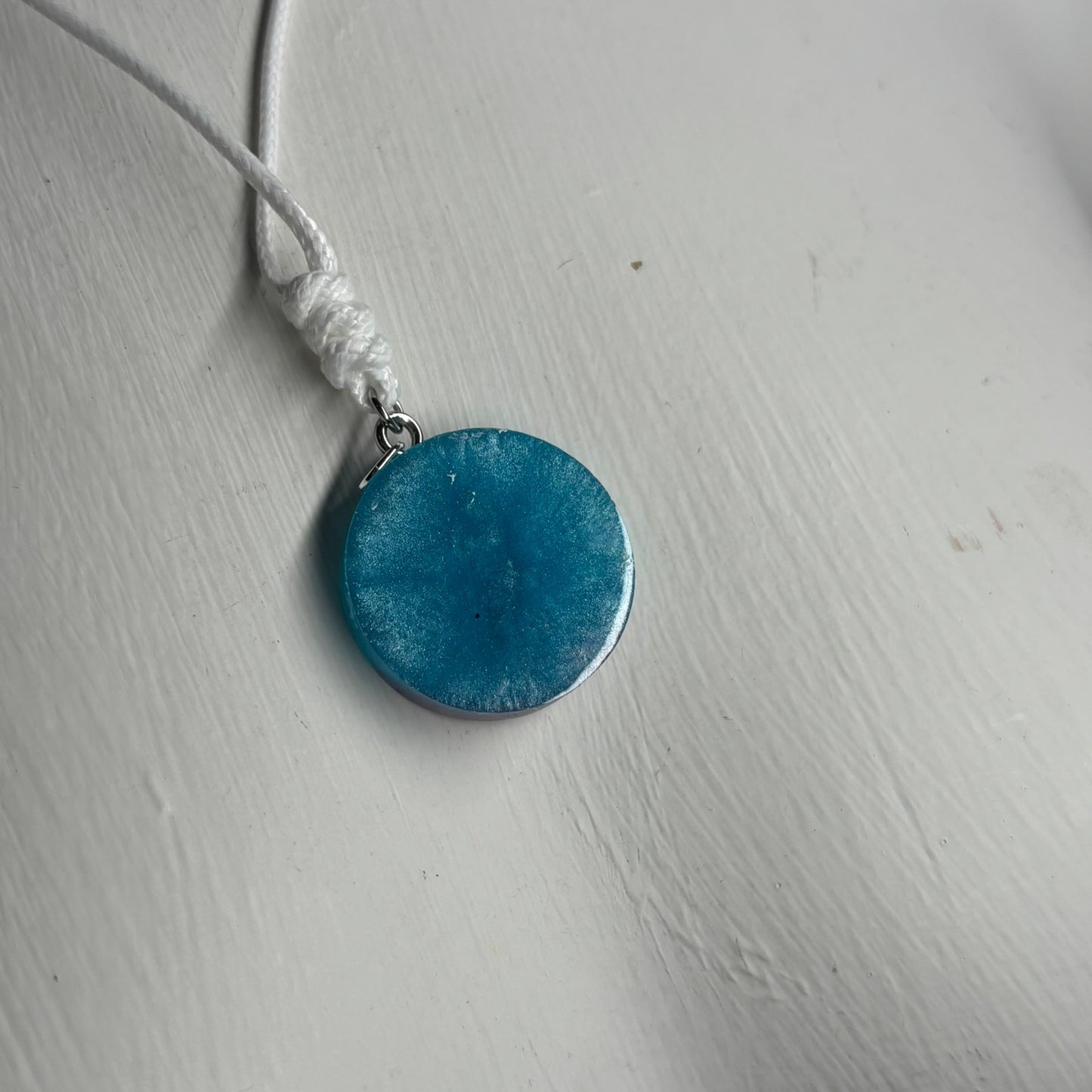 Ice Blue Rook - Handmade Resin Chess Necklace