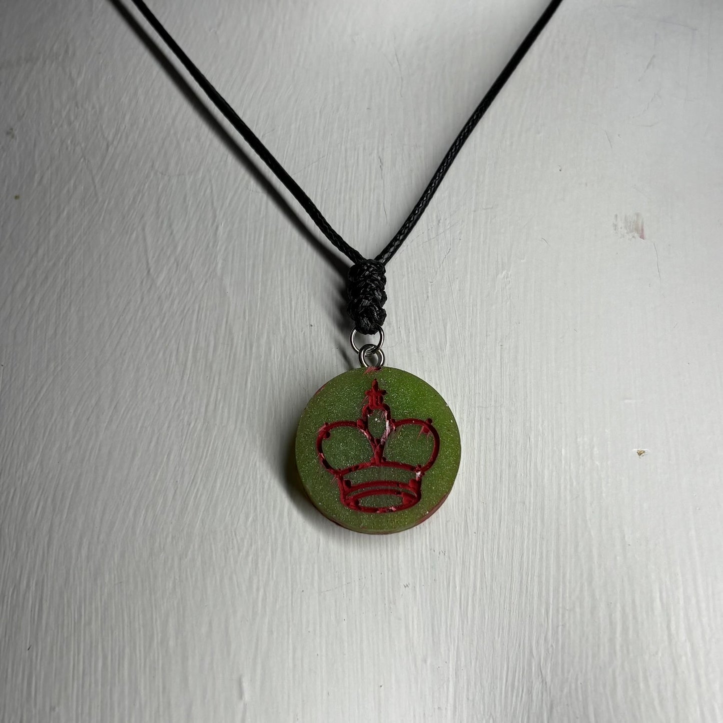 Christmas Colors King - Handmade Resin Chess Necklace