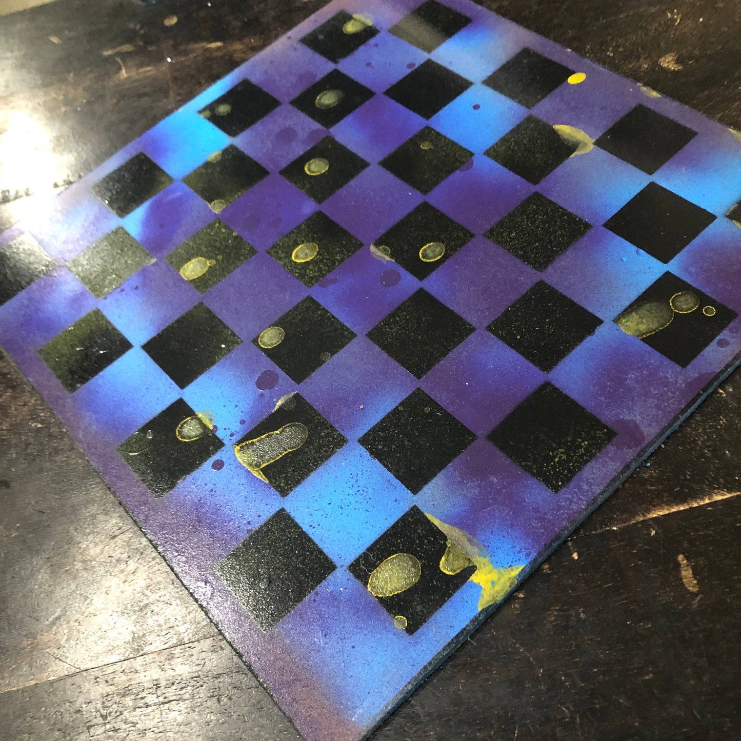 Beautiful Purple Galaxy - Painted Chess Set