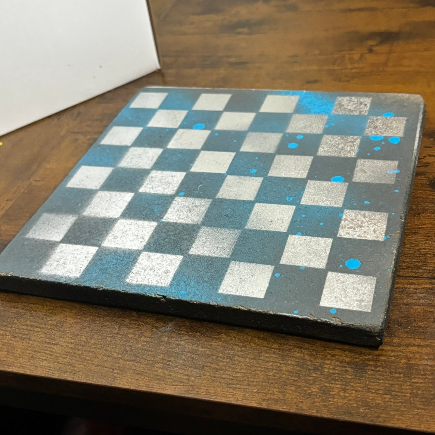 Blue Chrome - Painted Double Sided Chess Board
