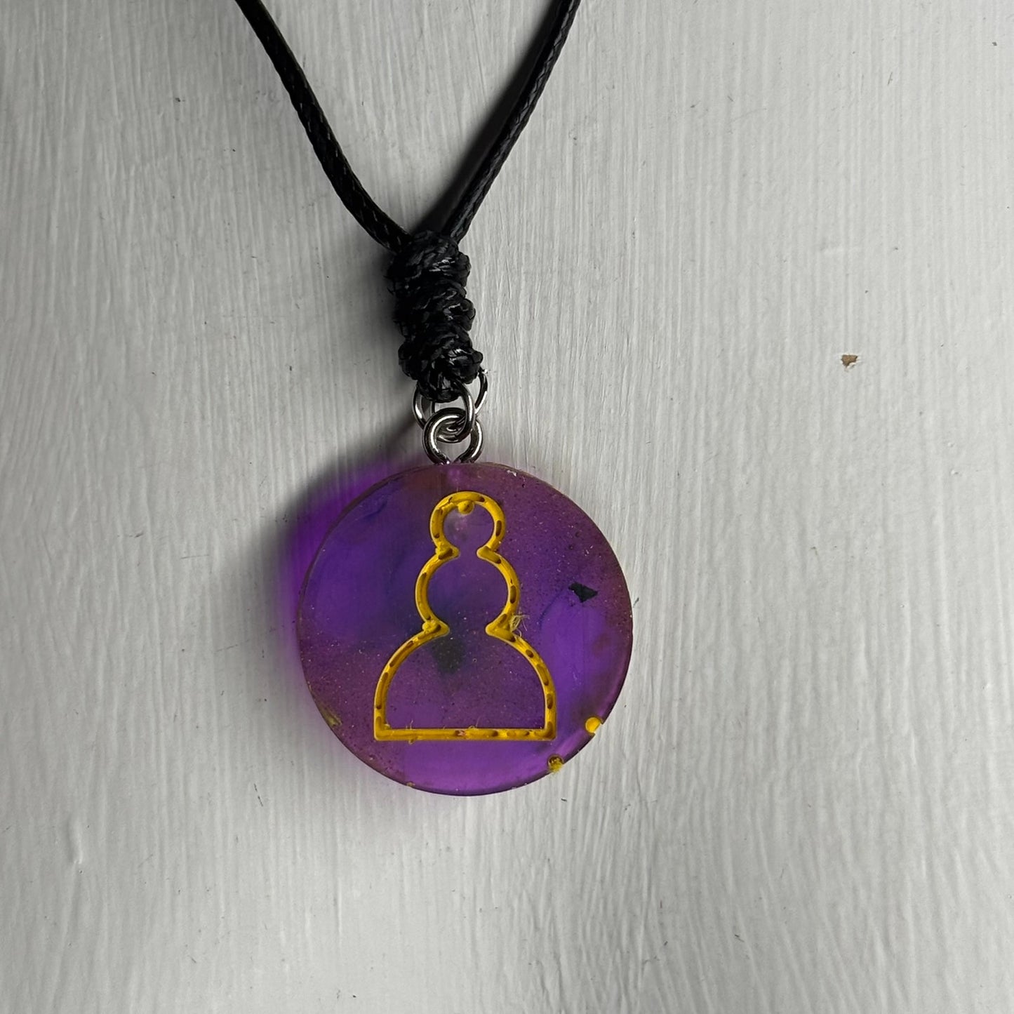Translucent Purple Pawn - Handmade Resin Chess Necklace