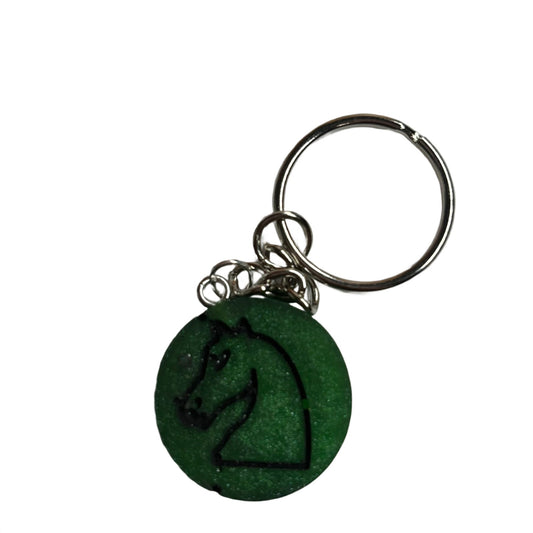 Dark Green Knight - Handmade Resin Keychain