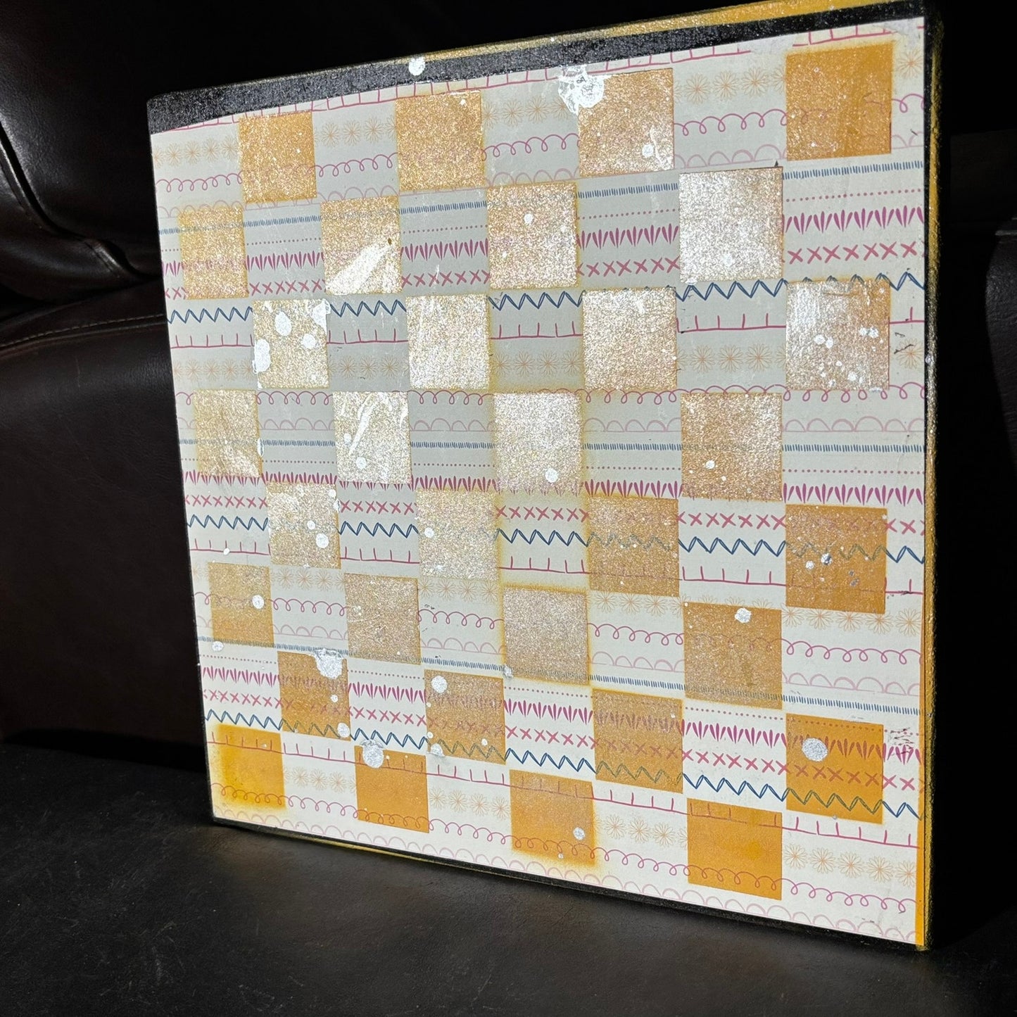 Sunset Yellow - Scrapbook Chess Board