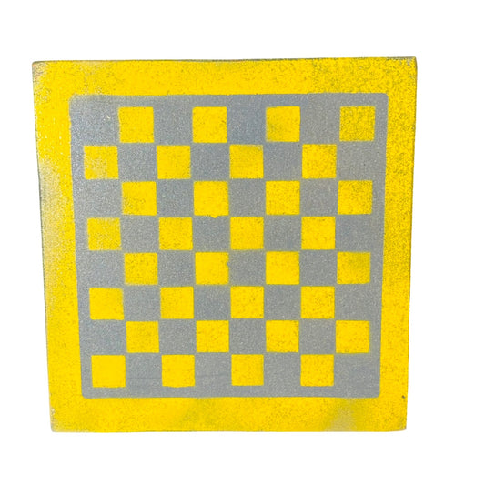 Gray & Yellow - Painted Chess Board