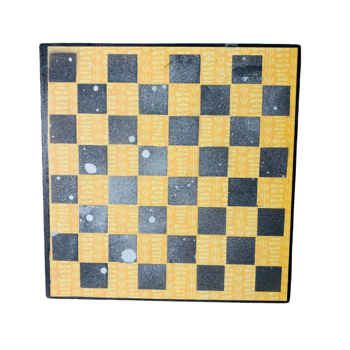 Black & Yellow Flowers - Scrapbook Chess Board