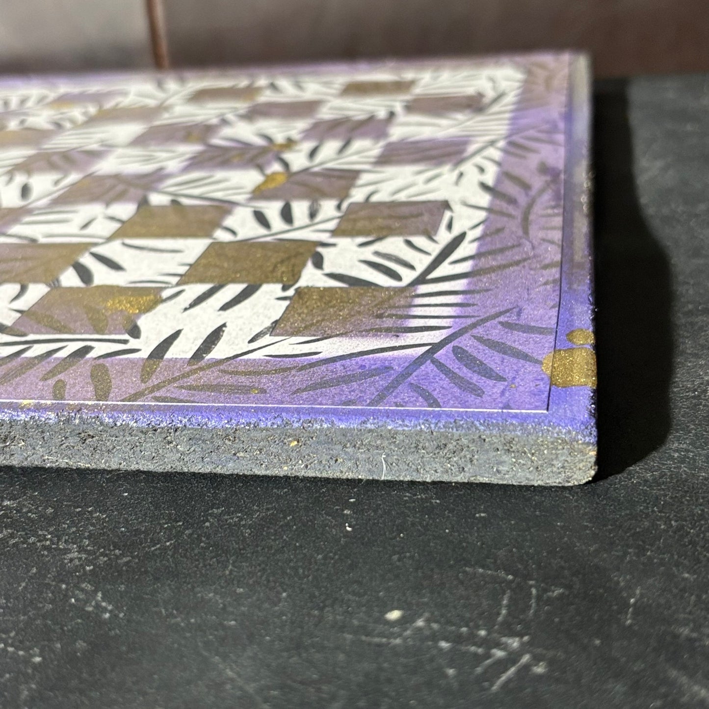 Purple Gold White - Scrapbook Chess Board