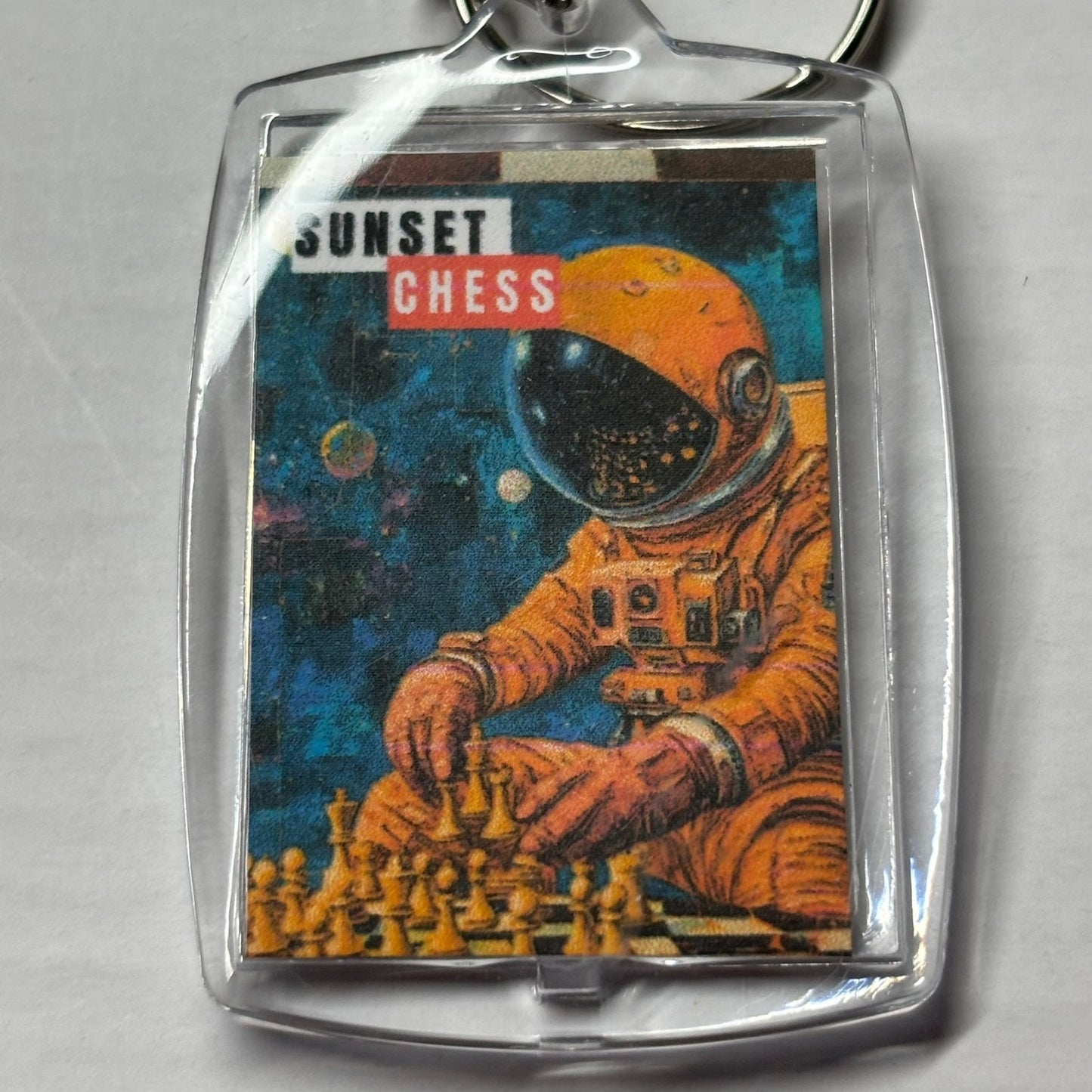 Orange Astronaut - Chess  Photo Keychain