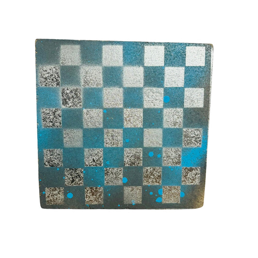 Blue Chrome - Painted Double Sided Chess Board