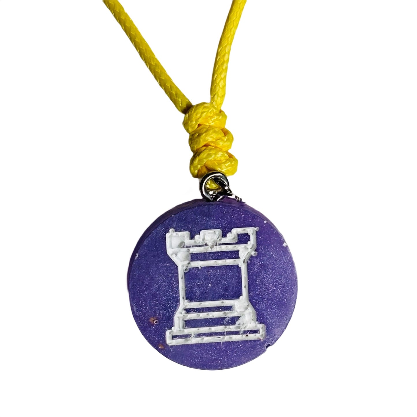 Purple Rook - Handmade Resin Chess Necklace