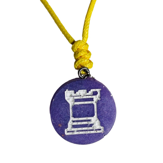 Purple Rook - Handmade Resin Chess Necklace