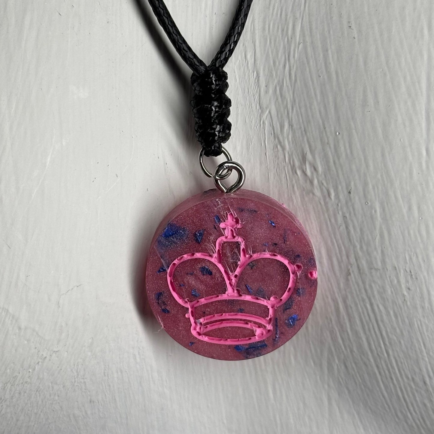 Prestigious Pink King - Handmade Resin Chess Necklace