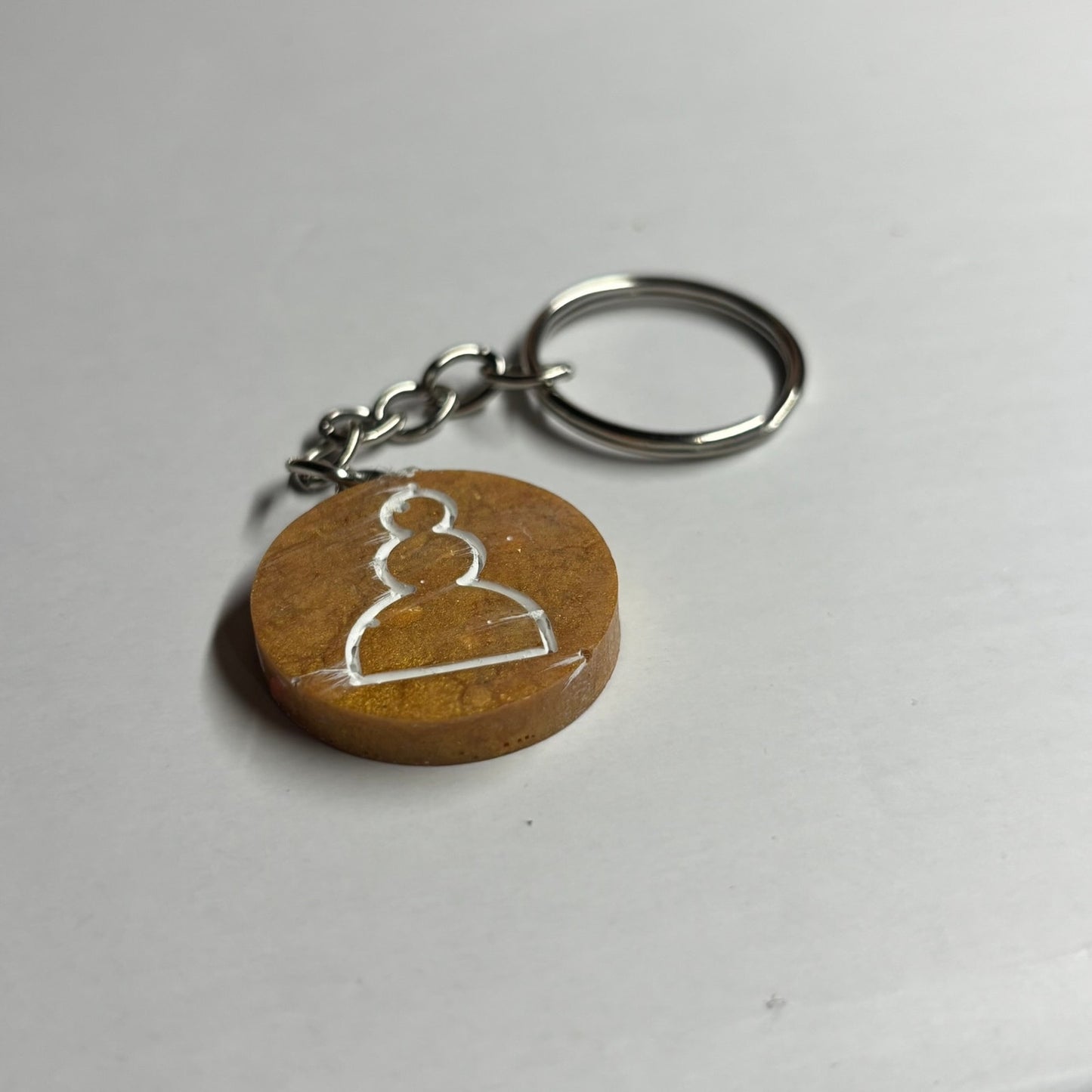 Cream Gold Pawn - Handmade Resin Keychain - Flat Edition