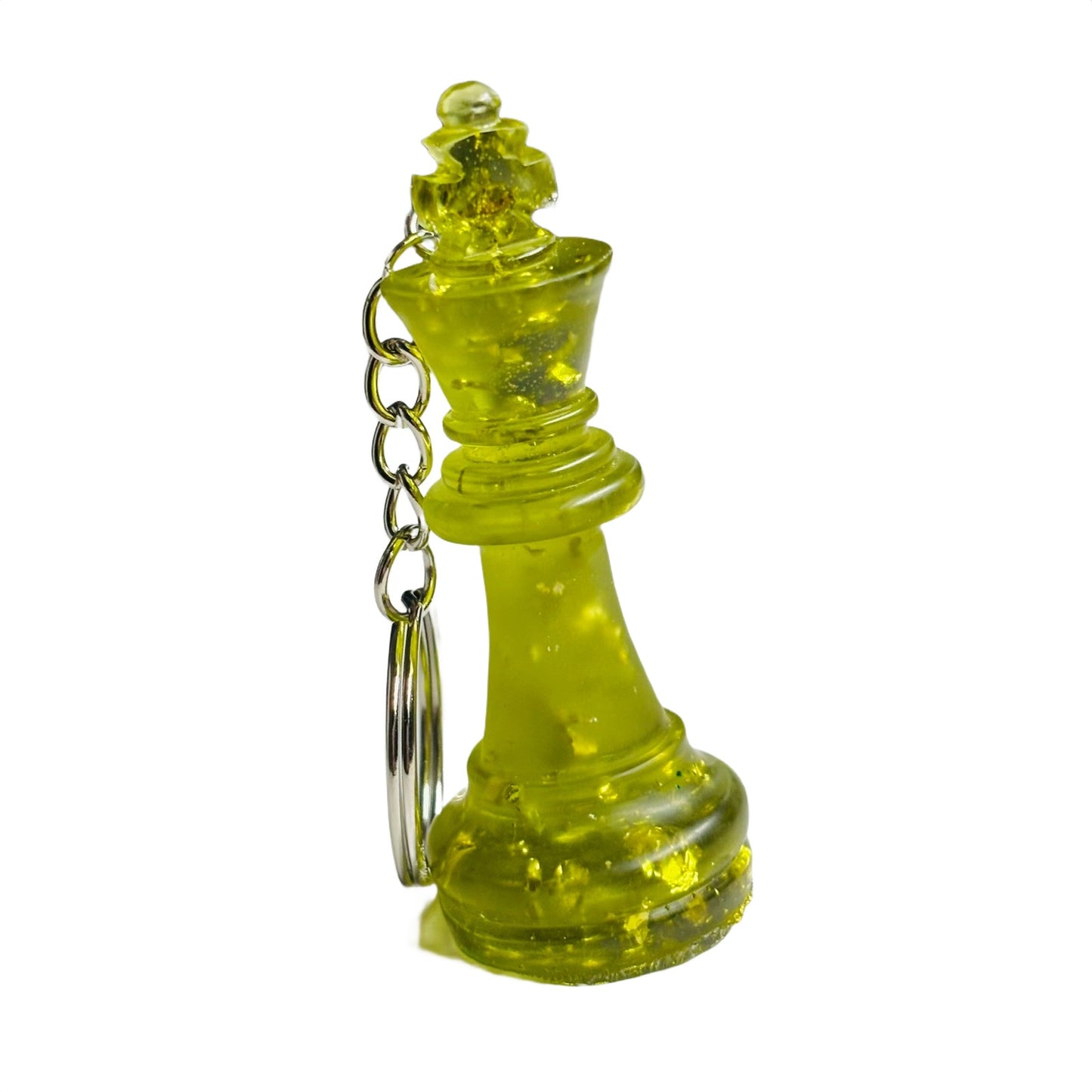 Lime Green King - Handmade Resin Keychain