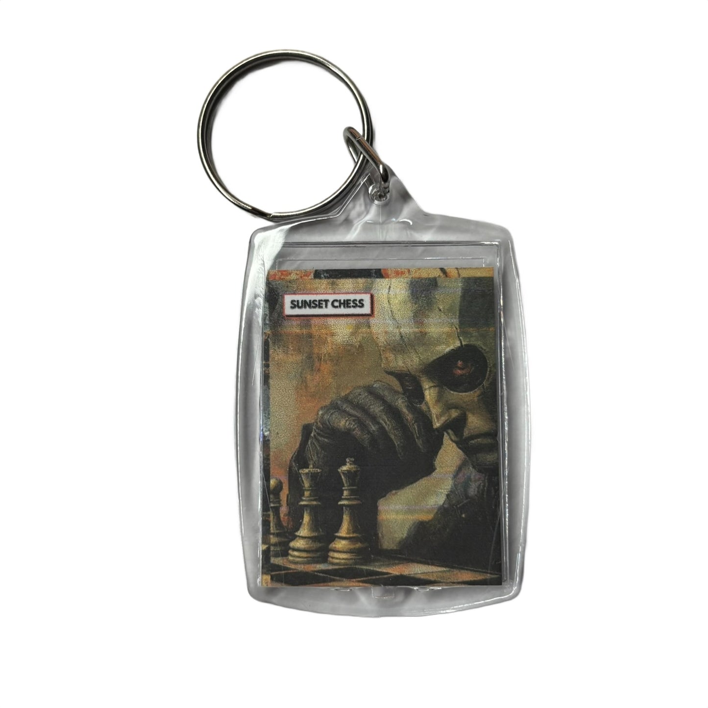Robot Thinking - Chess  Photo Keychain