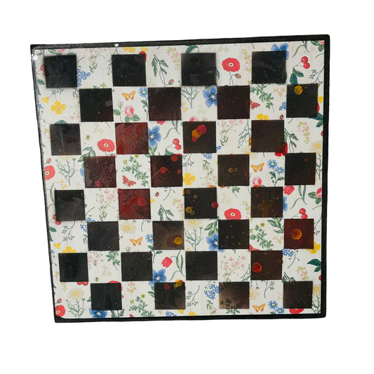 Red Mist Flowers - Scrapbook Chess Board