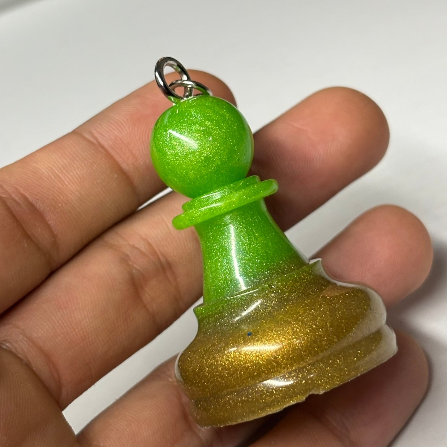 Half Colored Pawn - Handmade Resin Keychain - Large Edition