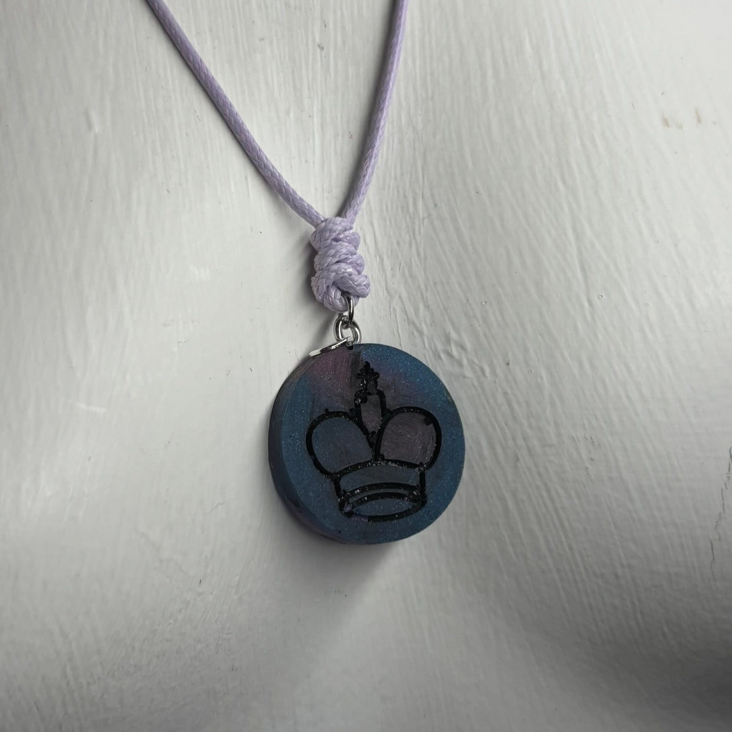 Blue King - Handmade Resin Chess Necklace