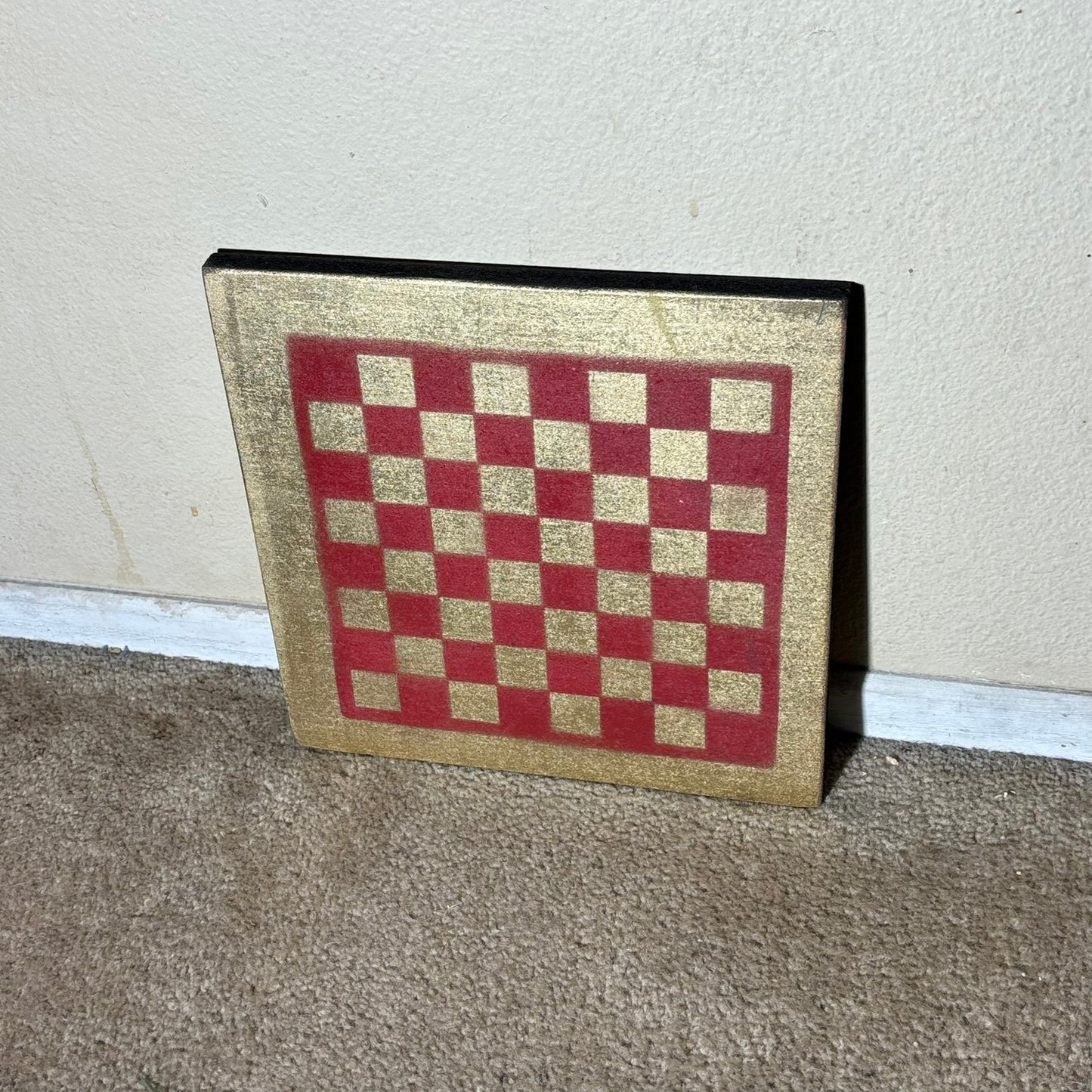 Golden Red - Painted Chess Board