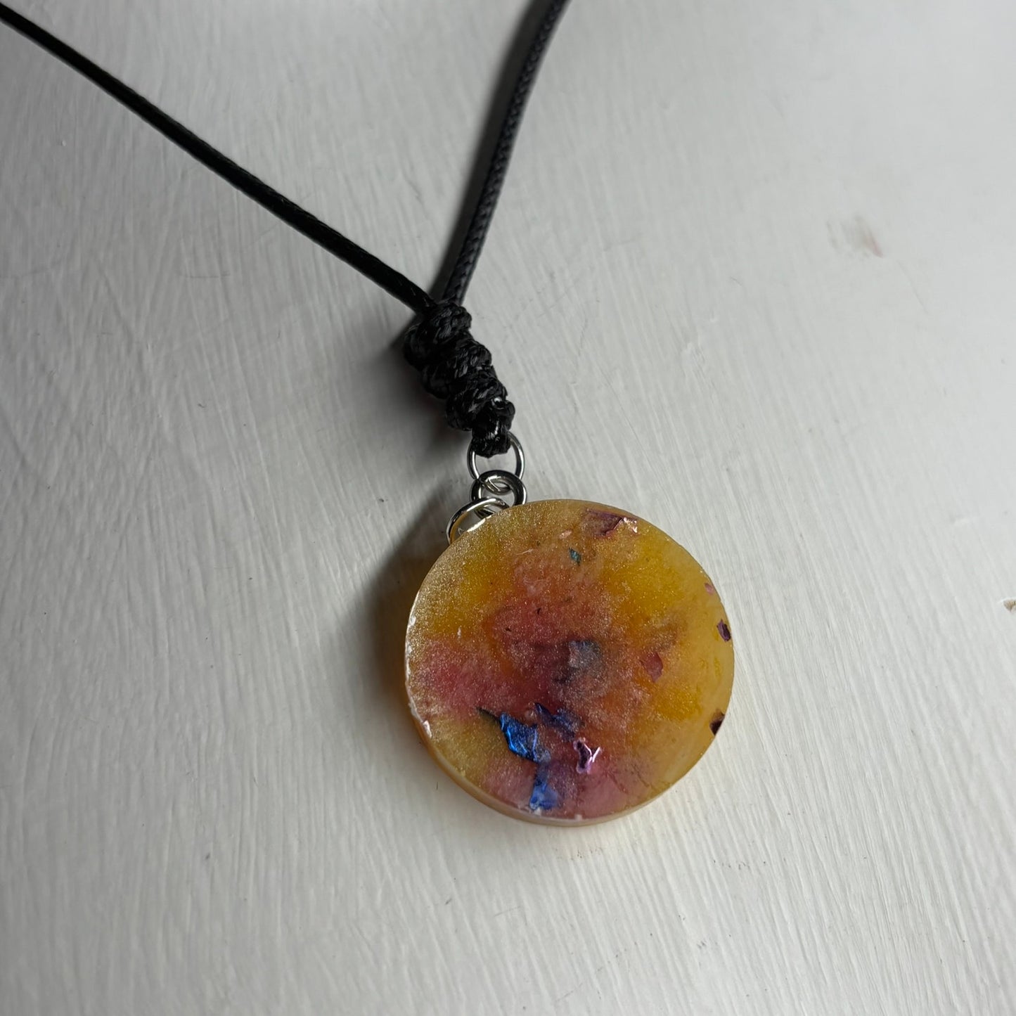 Yellow Crystal Rook - Handmade Resin Chess Necklace