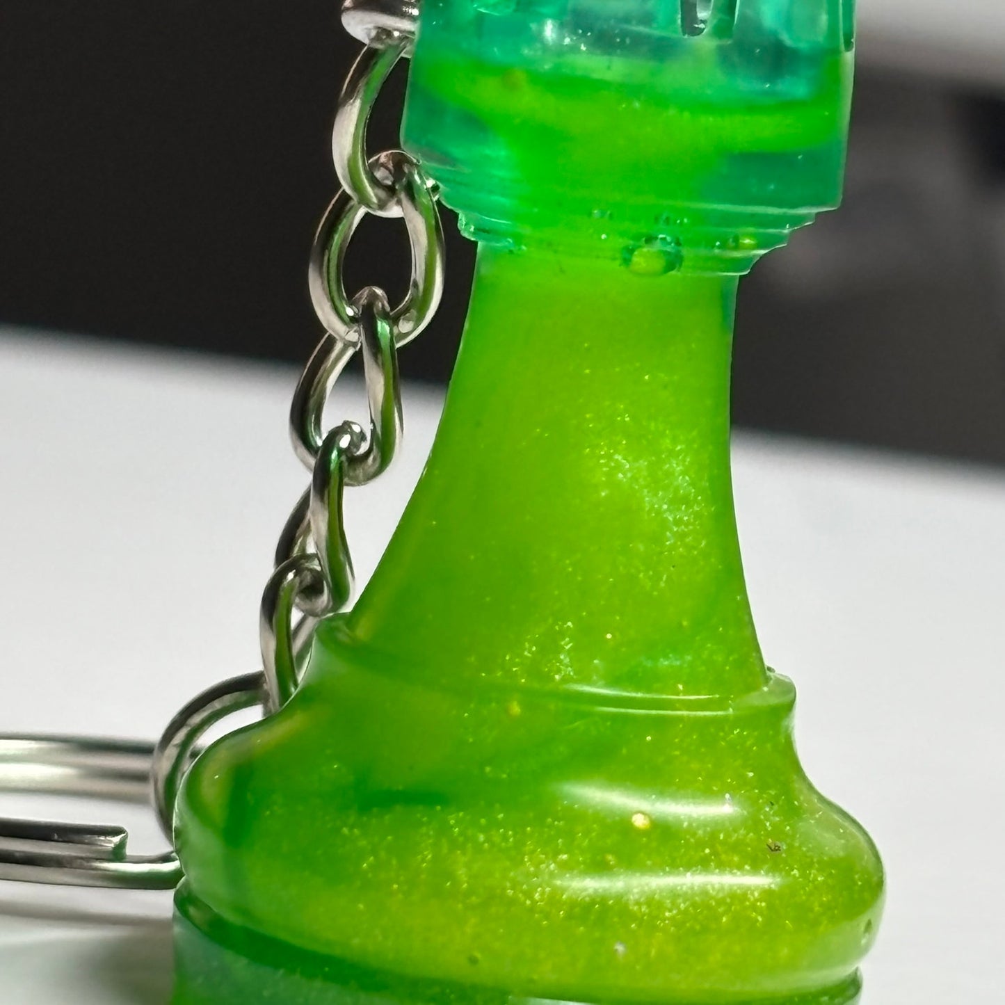 Cosmic Green Rook - Handmade Resin Keychain