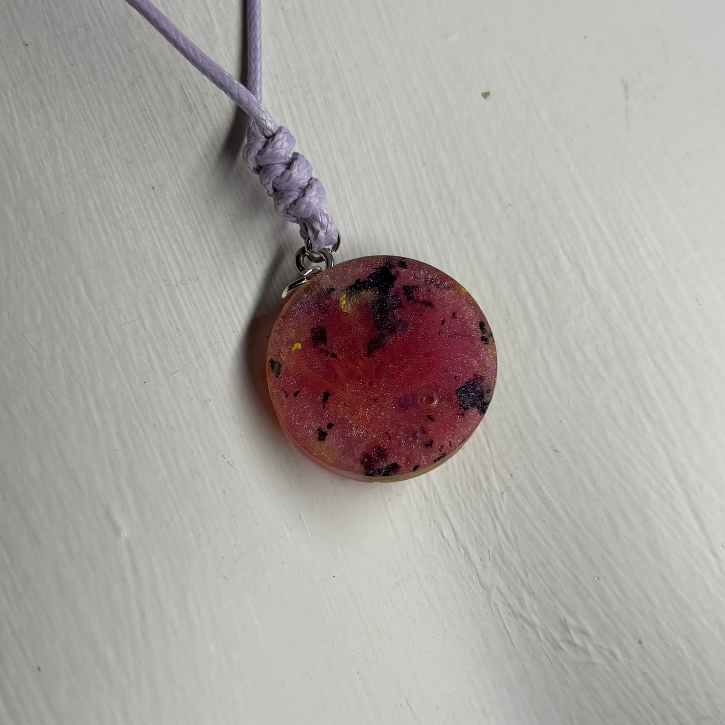 Purple Patterned Queen - Handmade Resin Chess Necklace