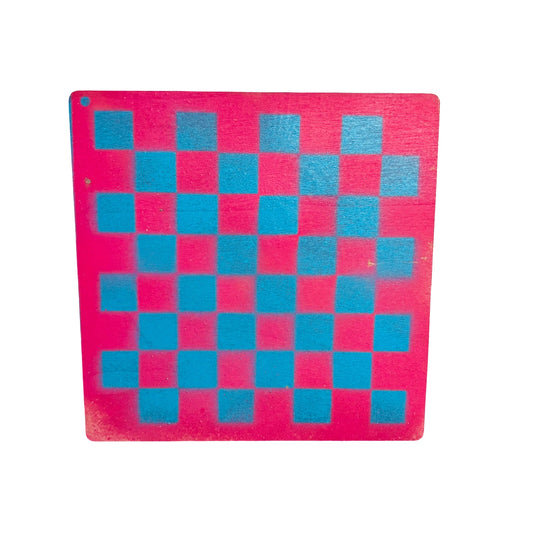 Pink & Blue - Painted Thin Wooden Chess Board