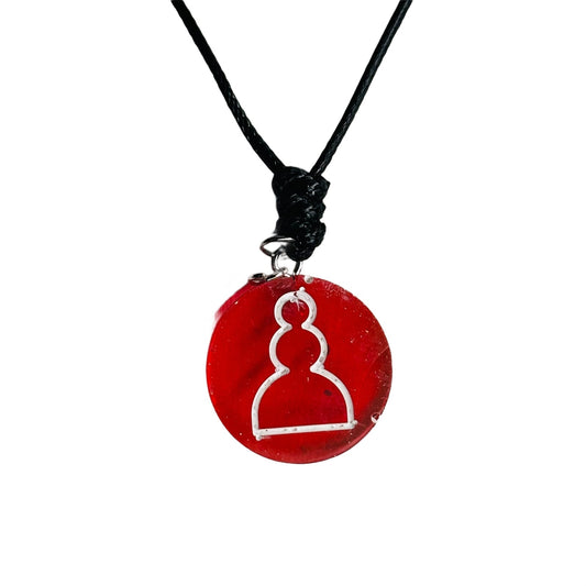 Cherry Pawn - Handmade Resin Chess Necklace