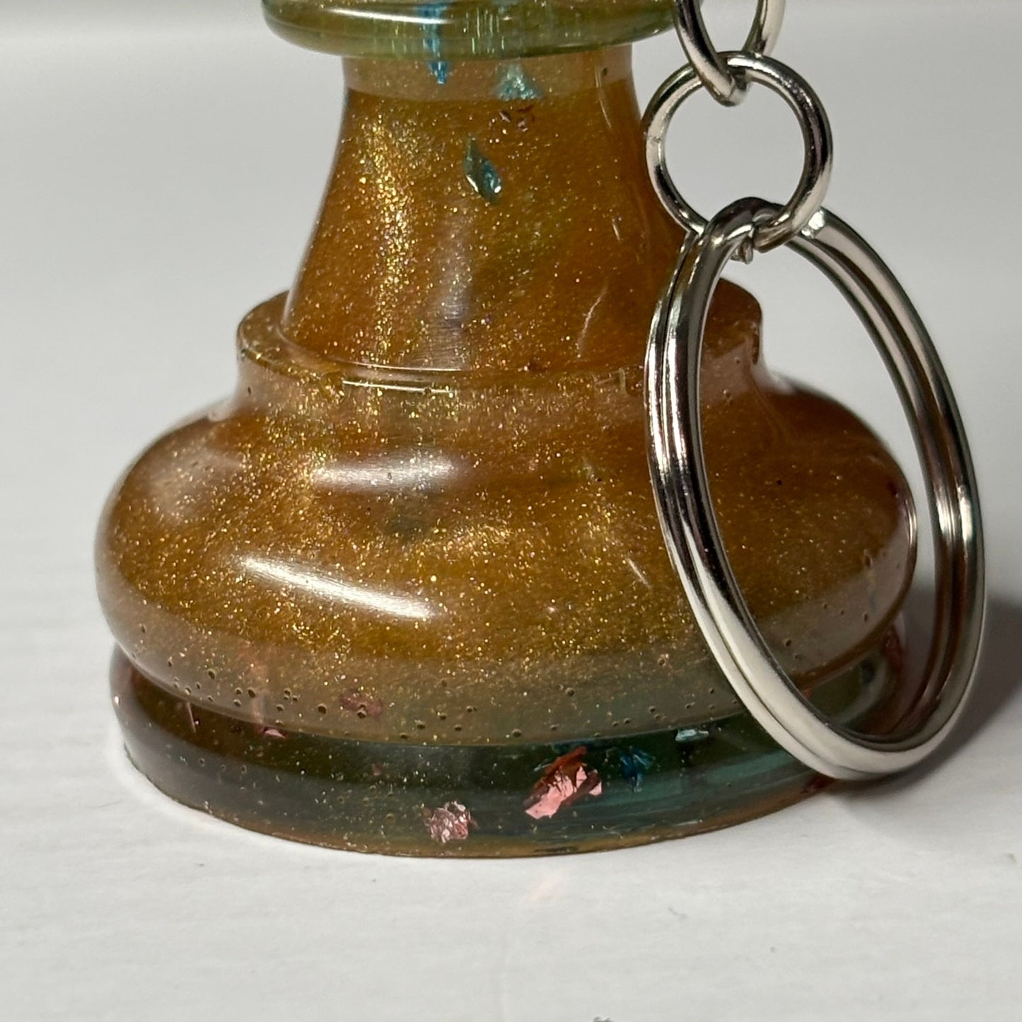 Ocean Beach Colored Pawn - Handmade Resin Keychain - Large Edition