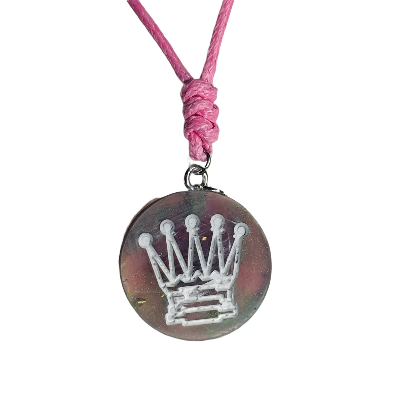 Splendid Pink Queen - Handmade Resin Chess Necklace
