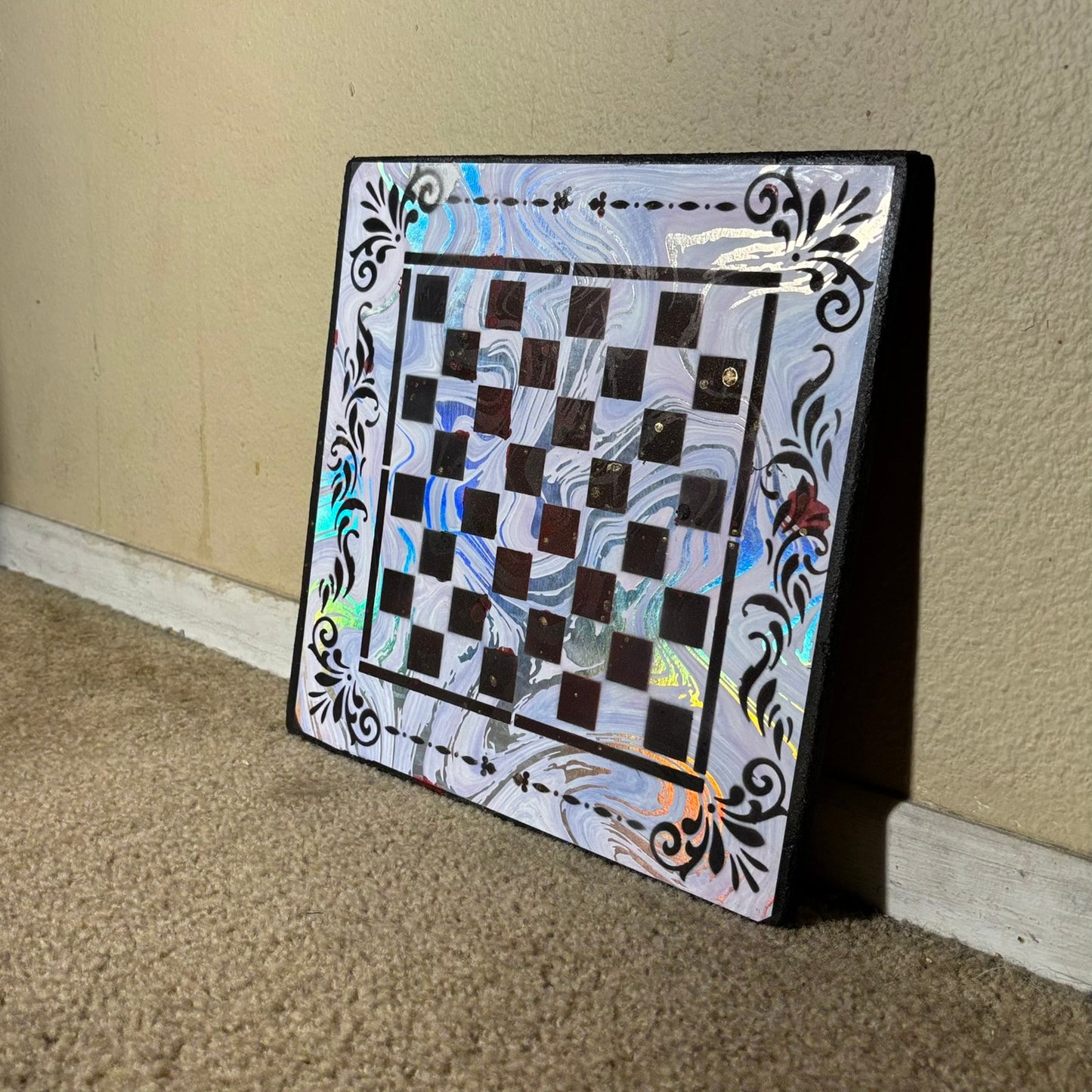 Glimmering Chrome - Scrapbook Chess Board