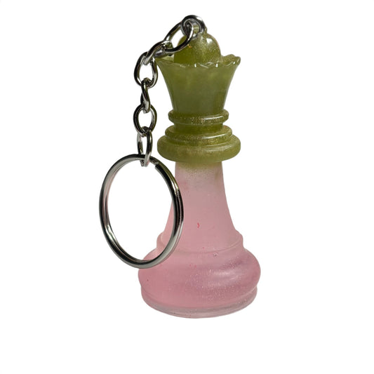 Army Green Pink Queen - Handmade Resin Keychain