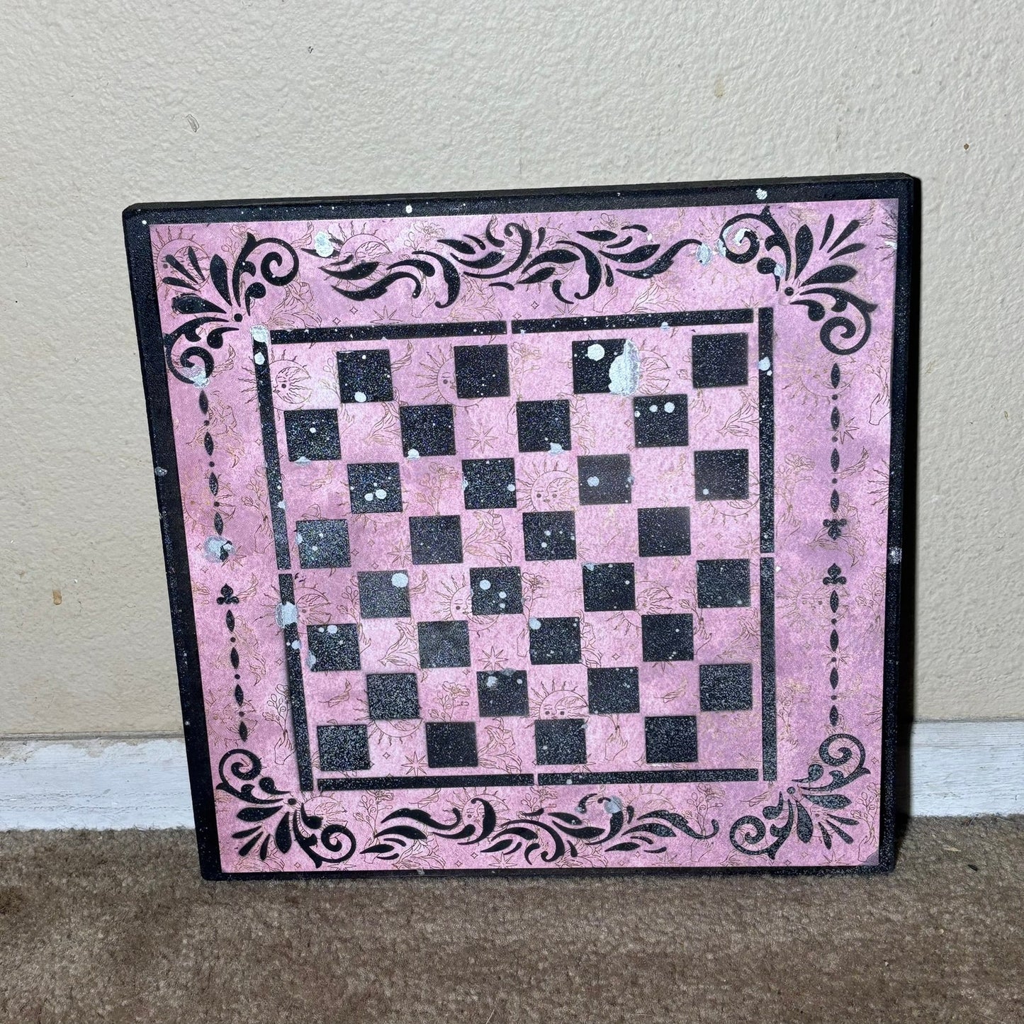 Pink Sublime Symbols - Scrapbook Chess Board