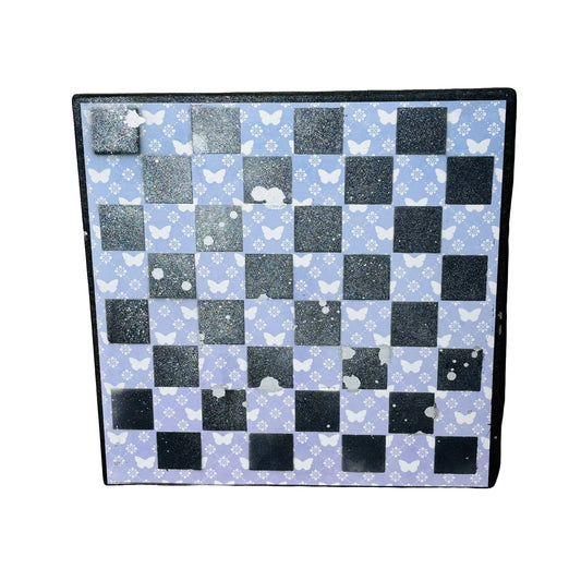 Light Purpled Butterflies - Scrapbook Chess Board