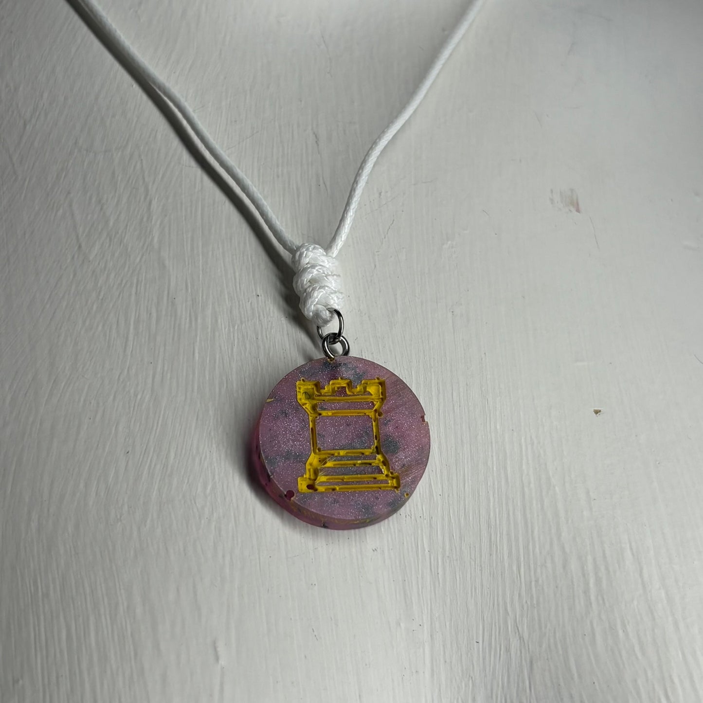 Vintage Rook - Handmade Resin Chess Necklace