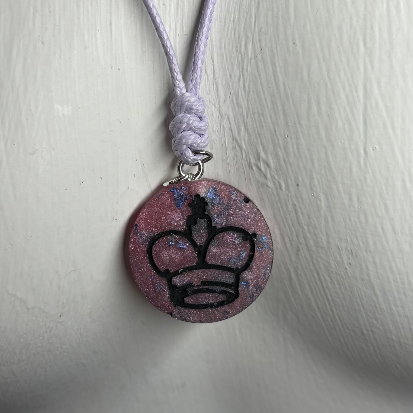 Purple King - Handmade Resin Chess Necklace