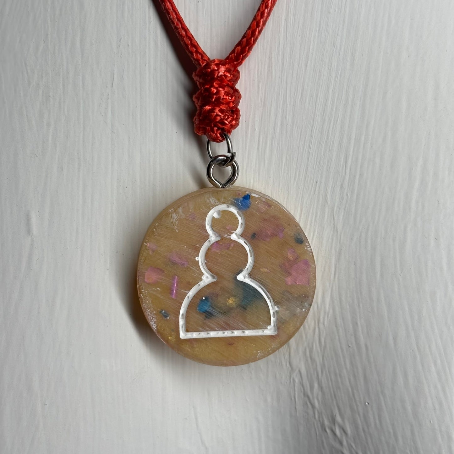 Banana Red Pawn - Handmade Resin Chess Necklace