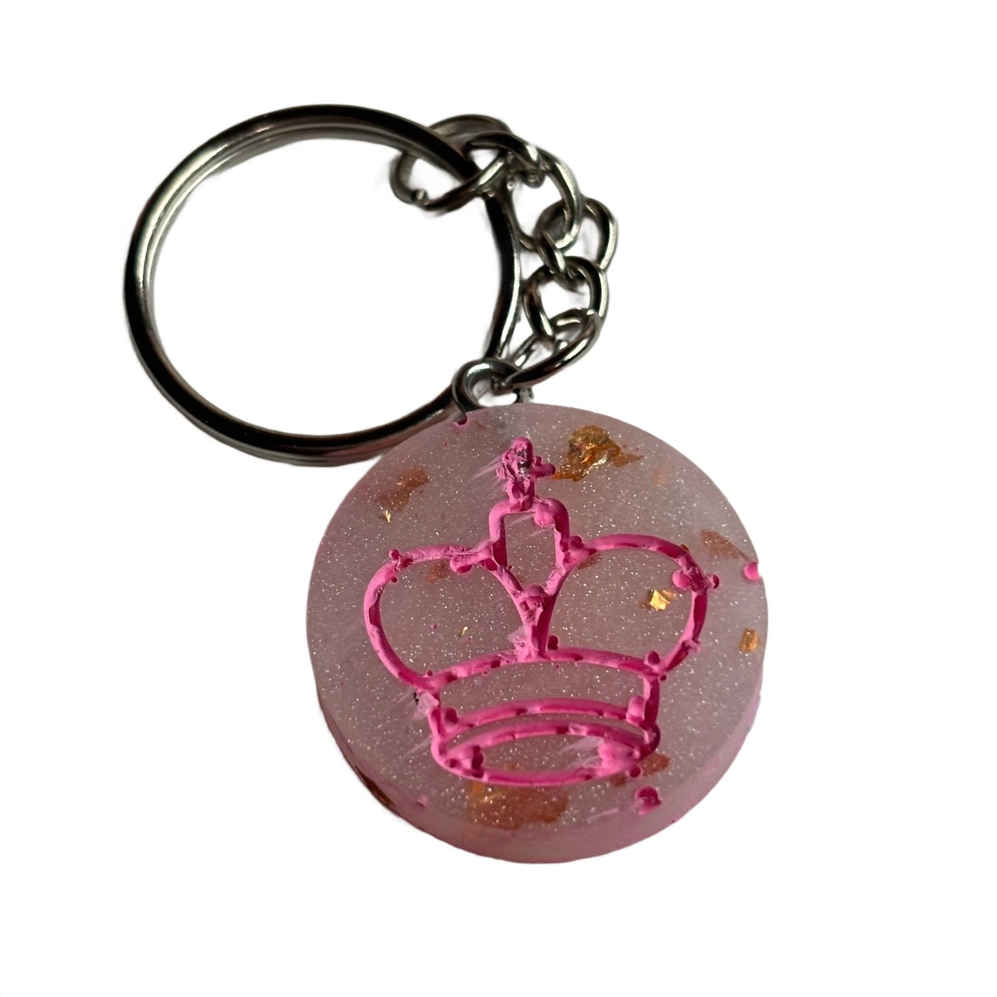 Pink Ice King - Handmade Resin Keychain - Flat Edition
