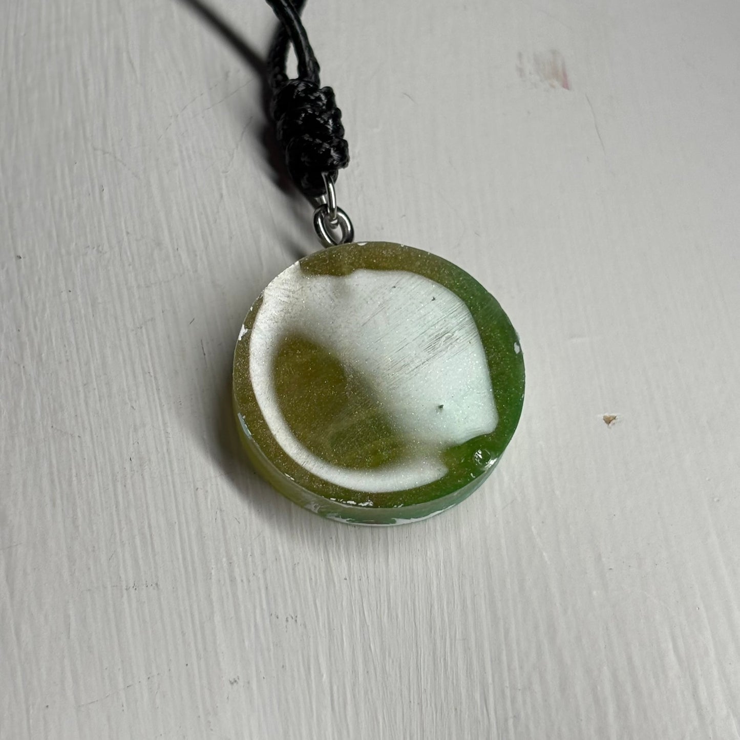 Lime Green King - Handmade Resin Chess Necklace
