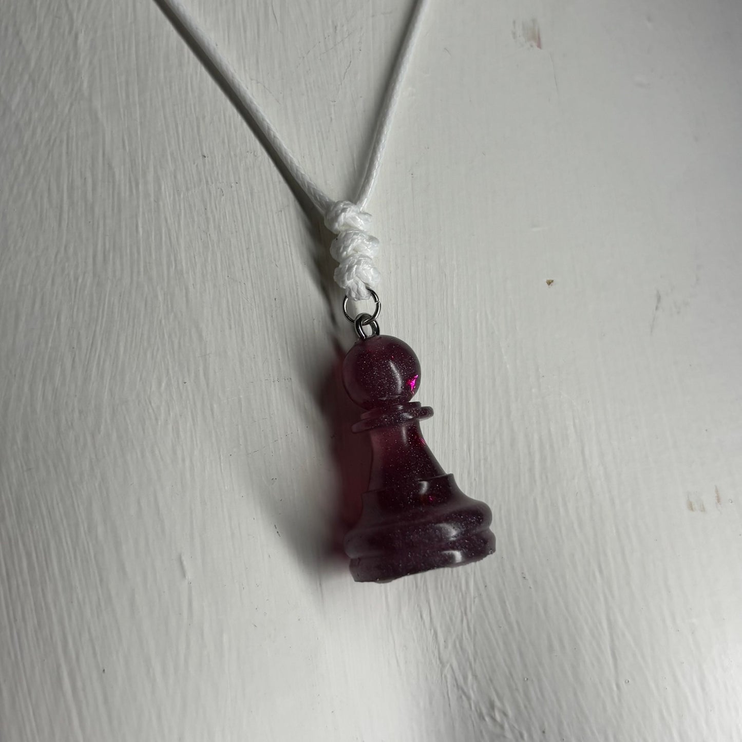 Dark Purple Pawn - Handmade Resin Chess Necklace
