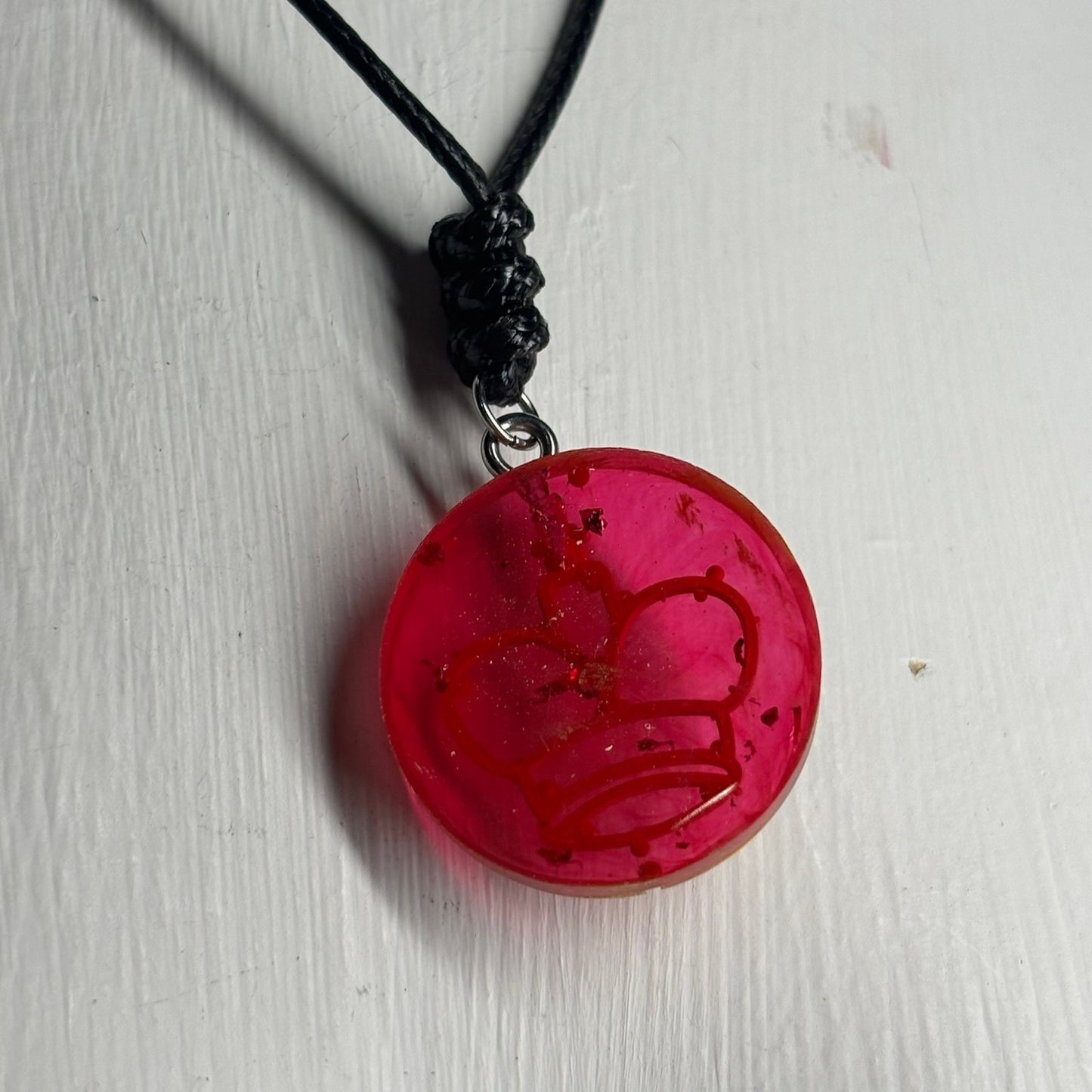 Cherry Red King - Handmade Resin Chess Necklace