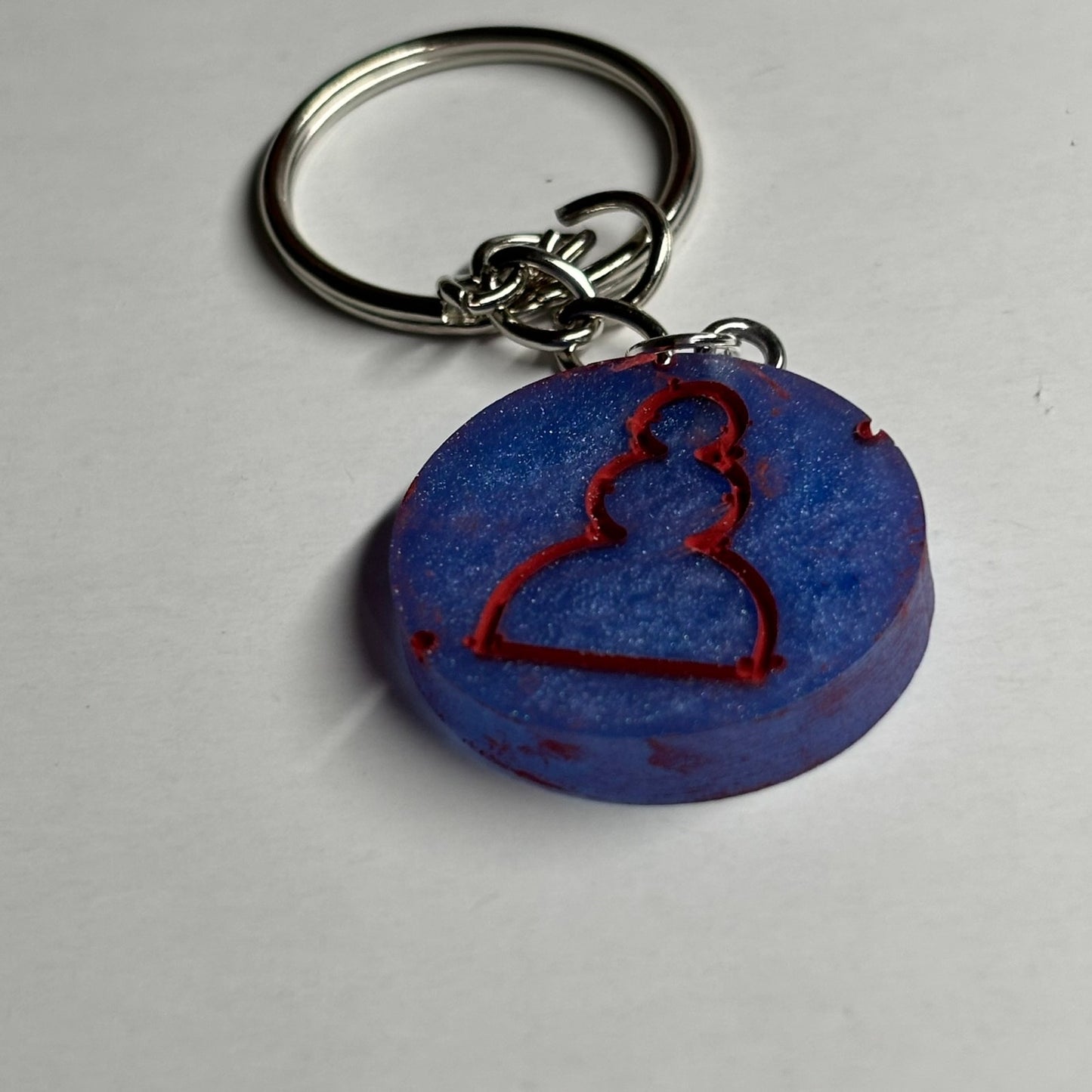 Blue Red Pawn - Handmade Resin Keychain