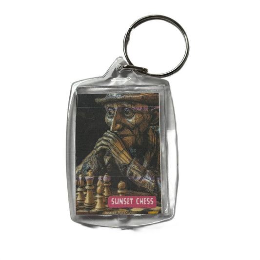 Wood Man - Chess  Photo Keychain