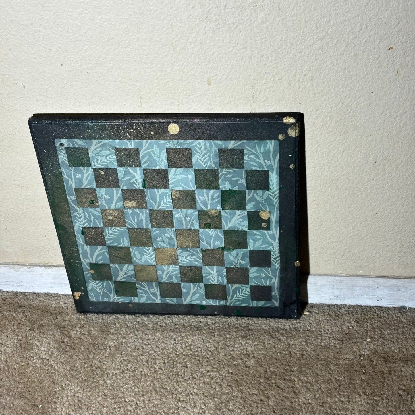 Golden Blue/Green - Scrapbook Chess Board